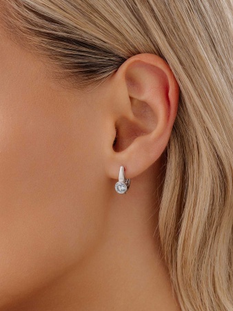 Купить оптом серьги из серебра с фианитами 2340200258 от Krasnoe