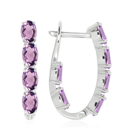 Купить оптом серьги из серебра с аметистами 2340061182 от Krasnoe
