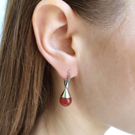 Купить оптом серьги из серебра с агатами 2340390868-40 от Krasnoe