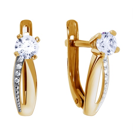 Купить оптом серьги из серебра с фианитами 2329200197 от Krasnoe