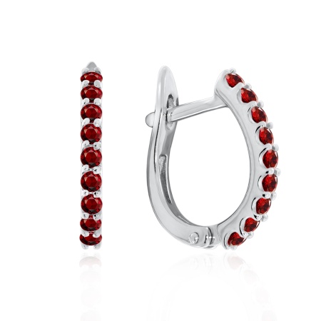 Купить оптом серьги из серебра с гранатами 2340151315-1 от Krasnoe