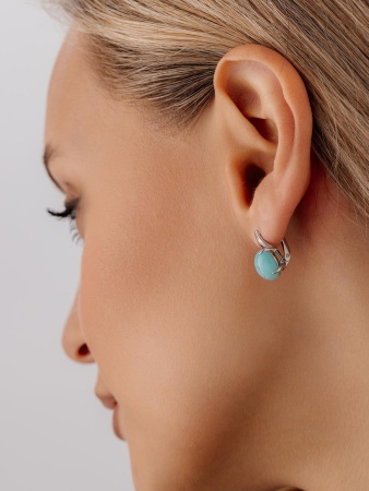 Купить оптом серьги из серебра с амазонитами 2340370124 от Krasnoe