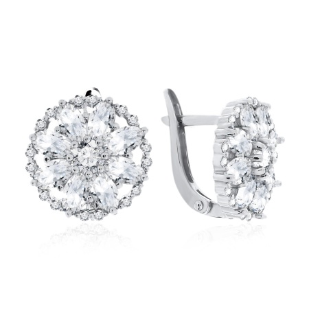 Купить оптом серьги из серебра с фианитами 2340201804 от Krasnoe