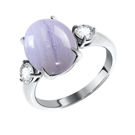 Купить оптом кольцо из серебра с агатом и фианитами 1340390367-84 от Krasnoe