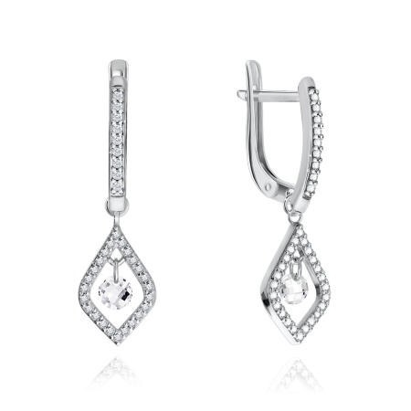 Купить оптом серьги из серебра с фианитами 2340200771л-1 от Krasnoe