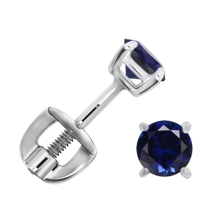 Купить оптом пусеты из серебра с натуральным корундом П340160040-82 от Krasnoe