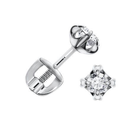 Купить оптом пусеты из серебра с фианитами П340202340 от Krasnoe