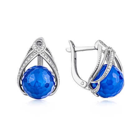 Купить оптом серьги из серебра с агатами и фианитами 2340391996-70 от Krasnoe