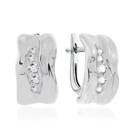 Купить оптом серьги из серебра с фианитами 2340201156 от Krasnoe