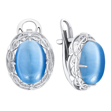 Купить оптом серьги из серебра с имитацией кошачьего глаза 2340265774-70 от Krasnoe