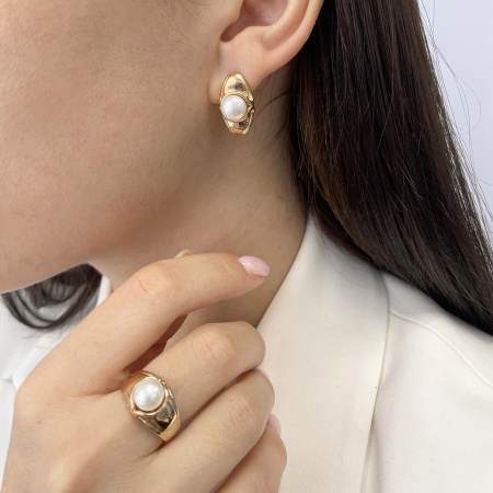 Купить оптом серьги из серебра с жемчугами 2320050836 от Krasnoe