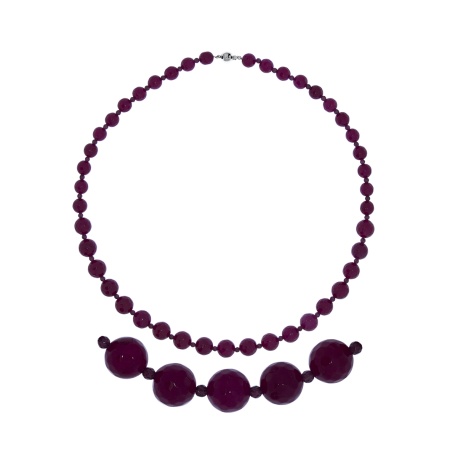 Купить оптом бусы из серебра с агатами и гранатами 8340396078-45 от Krasnoe