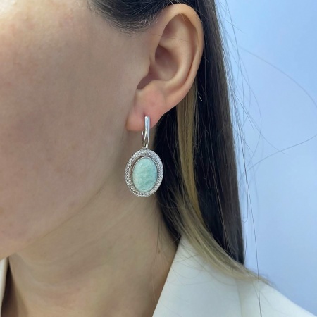 Купить оптом серьги из серебра с амазонитами 2340370966 от Krasnoe