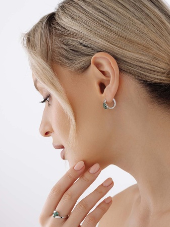 Купить оптом серьги из серебра с ситаллами 2340885882-64 от Krasnoe