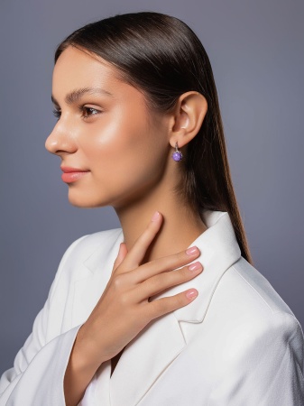 Купить оптом серьги из серебра с чароитами 2340465174 от Krasnoe