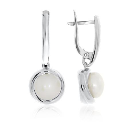 Купить оптом серьги из серебра с жемчугами 2340050863 от Krasnoe