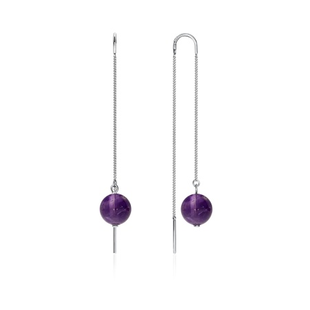 Купить оптом серьги из серебра с аметистами 2340060710-6 от Krasnoe