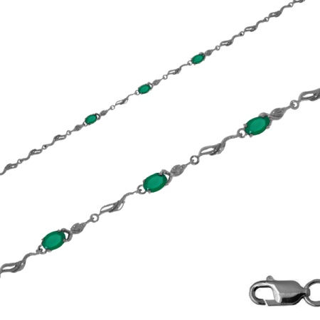 Купить оптом браслет из серебра с агатами 3397043536-20-60 от Krasnoe