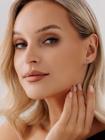 Купить оптом пусеты из серебра без вставок 2340402135 от Krasnoe