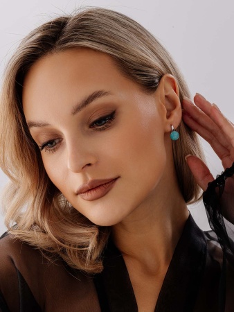 Купить оптом серьги из серебра с амазонитами 2340370124 от Krasnoe