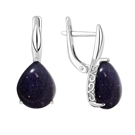 Купить оптом серьги из серебра с синтетическими авантюринами 2340365161 от Krasnoe