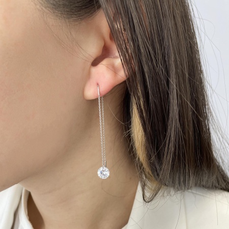 Купить оптом серьги из серебра с фианитами 2340200760-9 от Krasnoe