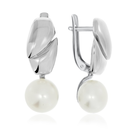 Купить оптом серьги из серебра с жемчугами 2340240897-1 от Krasnoe