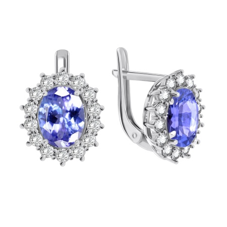 Купить оптом серьги из серебра с кварцем и фианитами 2340180189л-74 от Krasnoe