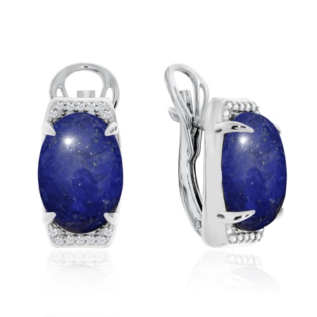 Купить оптом серьги из серебра с лазуритами и фианитами 2340470965л от Krasnoe