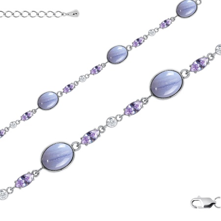 Купить оптом браслет из серебра с агатами и фианитами 4340392509л-19-84 от Krasnoe