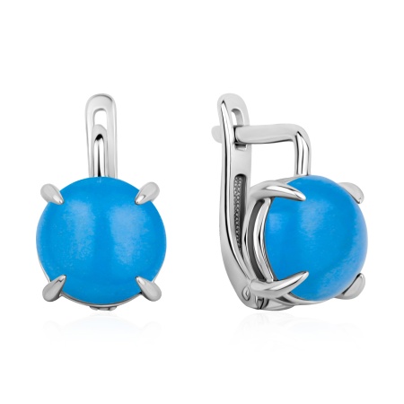 Купить оптом серьги из серебра с бирюзой 2340316384 от Krasnoe