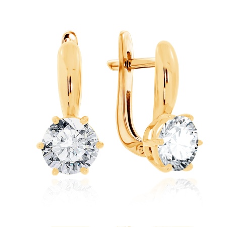 Купить оптом серьги из серебра с фианитами 2320201408 от Krasnoe