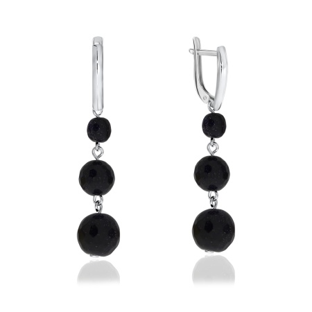 Купить оптом серьги из серебра с синтетическими авантюринами 2340360666-80 от Krasnoe