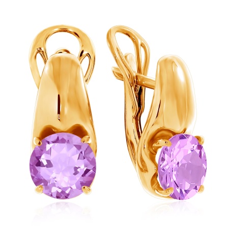 Купить оптом серьги из серебра с аметистами 2320061115 от Krasnoe