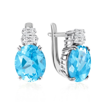 Купить оптом серьги из серебра с кристалл ювелирныйами и фианитами 2340290227-70 от Krasnoe