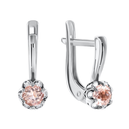 Купить оптом серьги из серебра с кварцем и фианитами 2340182004л-36 от Krasnoe