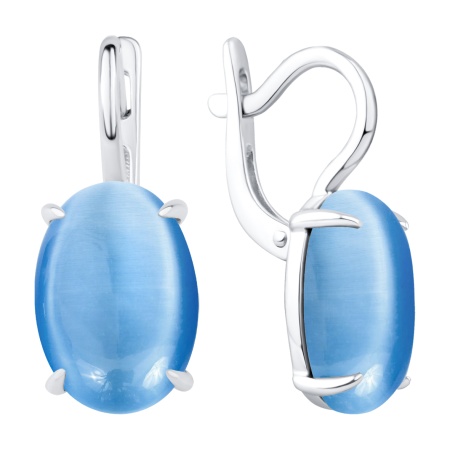 Купить оптом серьги из серебра с имитацией кошачьего глаза 2340265978-70 от Krasnoe