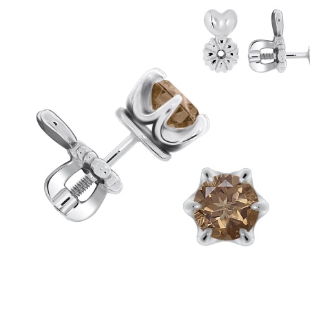 Купить оптом пусеты из серебра с топазами П340100260 от Krasnoe