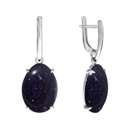 Купить оптом серьги из серебра с синтетическими авантюринами 2340360505-80 от Krasnoe