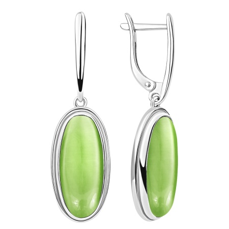 Купить оптом серьги из серебра с кошачий глазами 2340265162-57 от Krasnoe