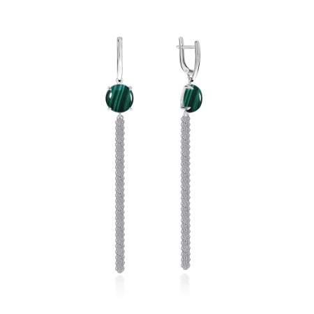 Купить оптом серьги из серебра с малахитами 2340382304-3 от Krasnoe