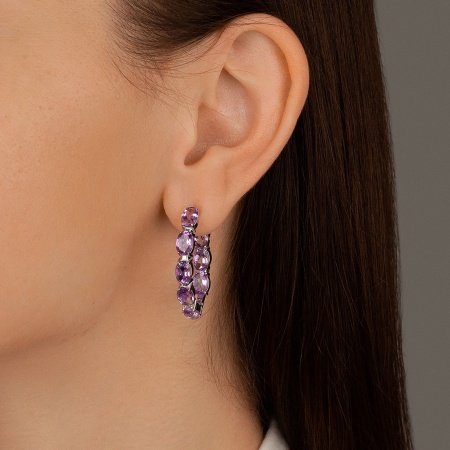 Купить оптом серьги из серебра с аметистами 2340061183 от Krasnoe
