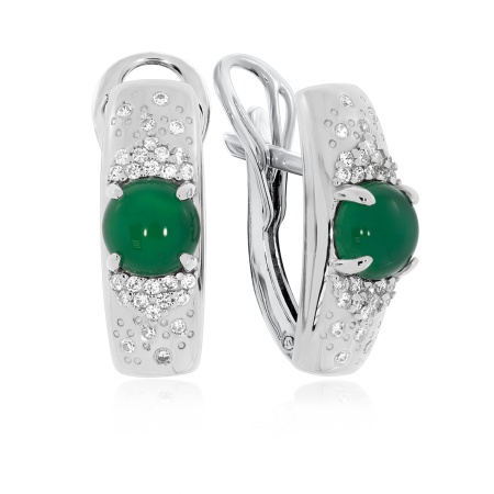 Купить оптом серьги из серебра с агатами и фианитами 2340392378л-60 от Krasnoe