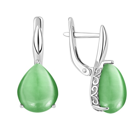 Купить оптом серьги из серебра с имитацией кошачьего глаза 2340265161-60 от Krasnoe