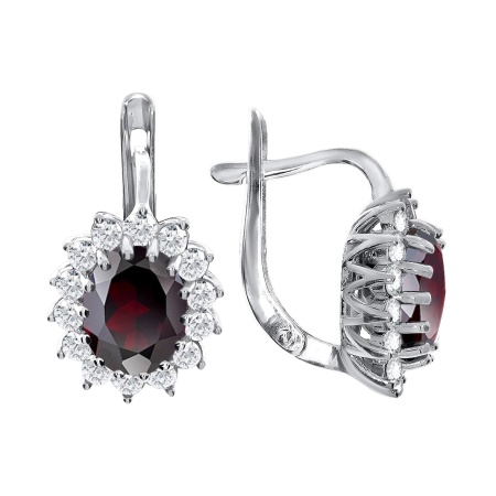 Купить оптом серьги из серебра с кристалл ювелирныйами и фианитами 2340290187л-31 от Krasnoe