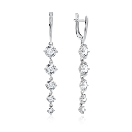 Купить оптом серьги из серебра с фианитами 2340200694 от Krasnoe