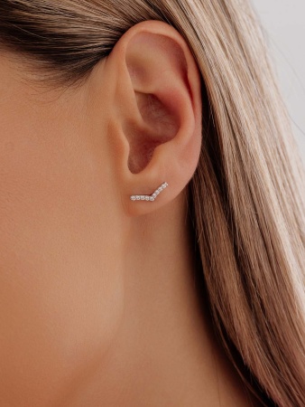 Купить оптом пусеты из серебра с фианитами 2340205454л от Krasnoe