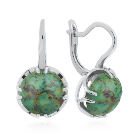 Купить оптом серьги из серебра с бирюзой 2340311930 от Krasnoe