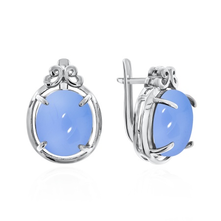 Купить оптом серьги из серебра с халцедонами 2320600111-70 от Krasnoe