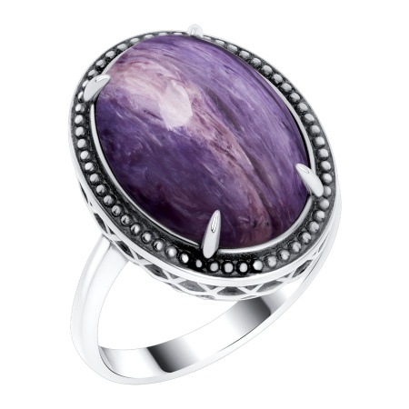 Купить оптом кольцо из серебра с чароитом 1310465706 от Krasnoe